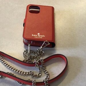 Kate Spade Red Crossbody Phone Case with Chain